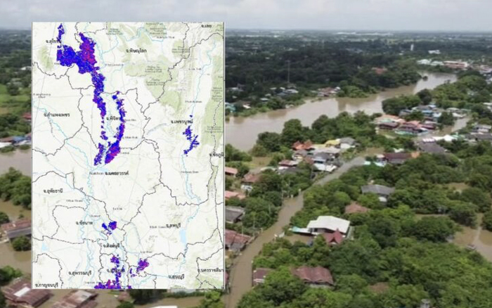 ดาวเทียม GISTDA พบ 13 จังหวัดภาคกลางน้ำท่วมอ่วมกว่าล้านไร่